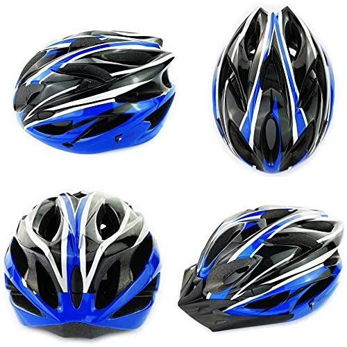 FABSPORTS Light Weight Bicycle/Bike Helmet with Flexible Padding for Kids and Adults, Adjustable Size, for Road & Mountain Cycling/Skating (BlackBlue)