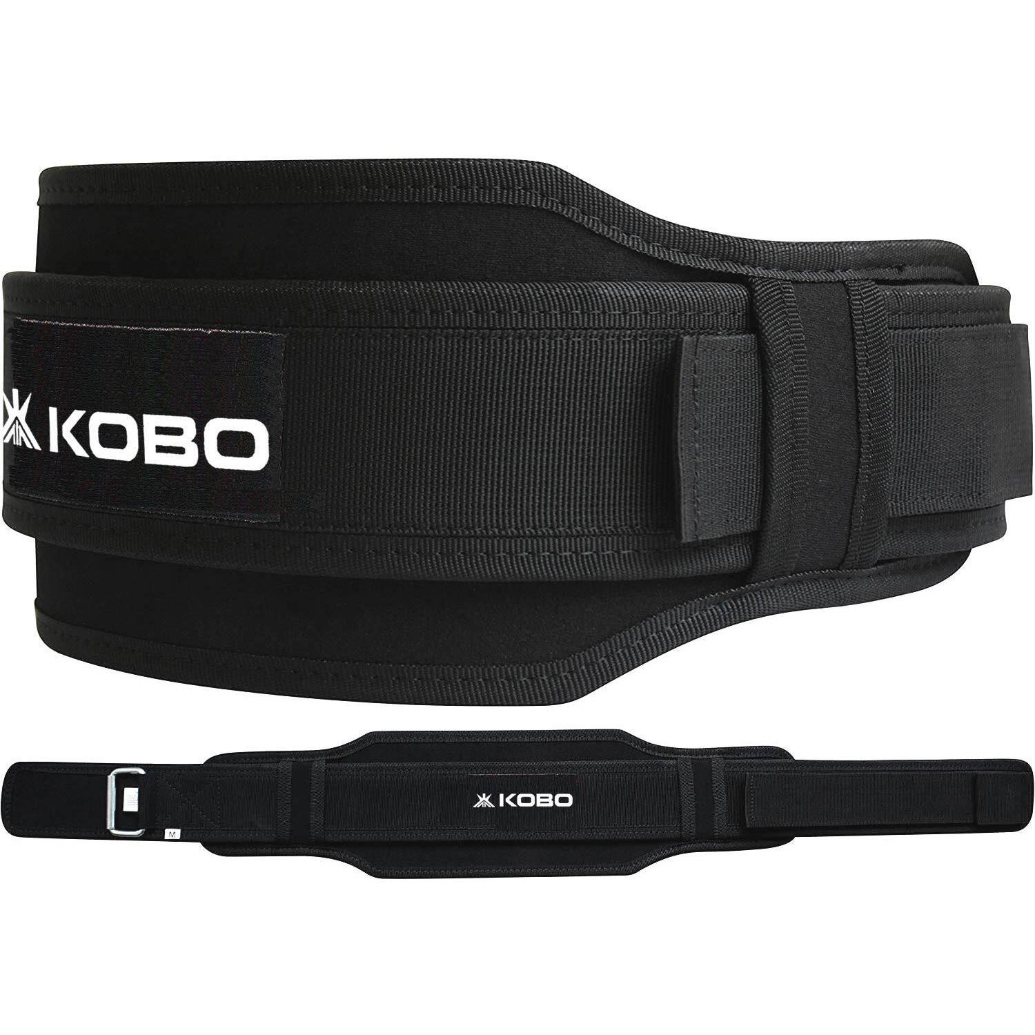Kobo WTB-13 Neoprene Weight Lifting Gym Belt 5.5  Wide for Dead Lift, Squats, Power Lifting and Weightlifting Back Support (Black)