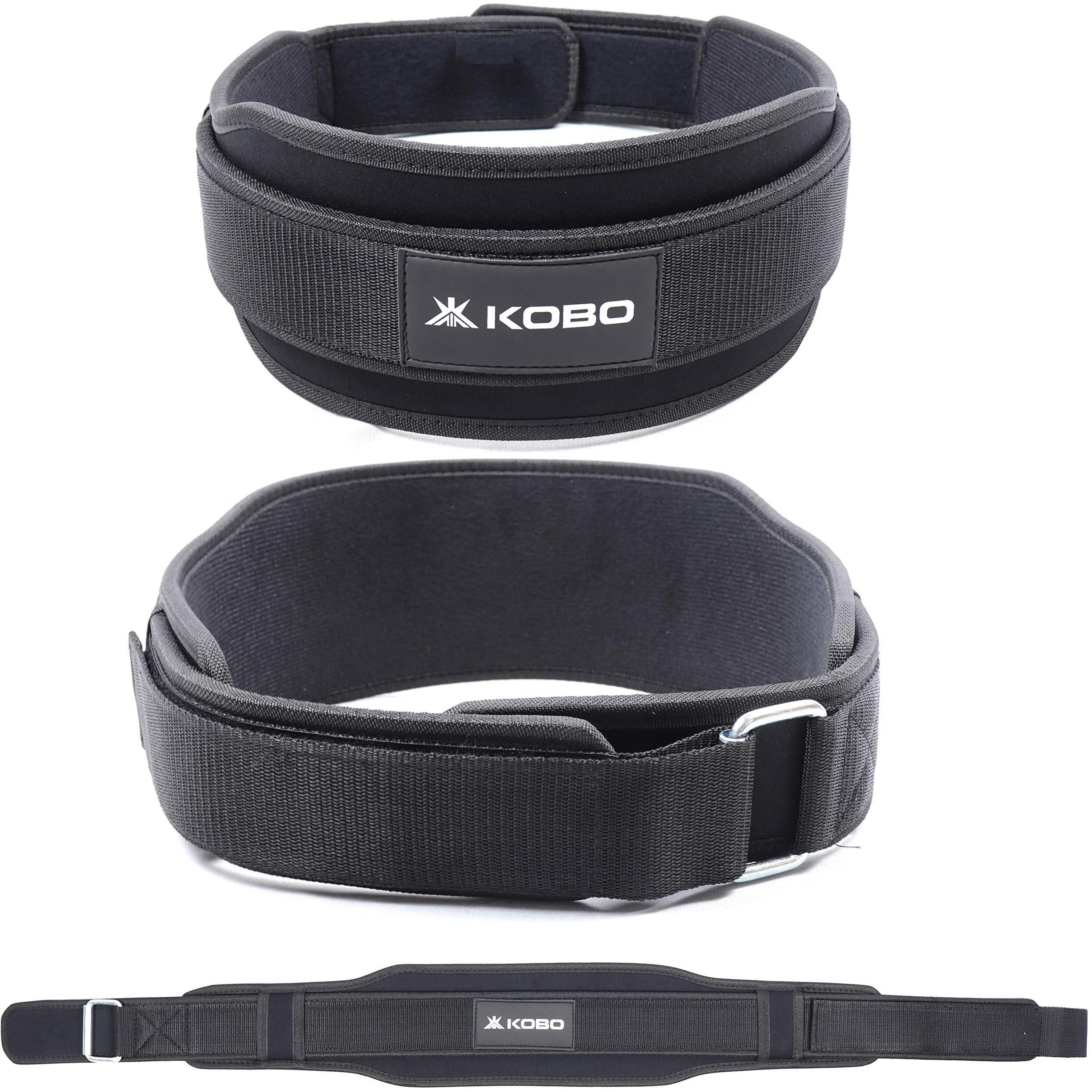 Kobo WTB-13 Neoprene Weight Lifting Gym Belt 5.5  Wide for Dead Lift, Squats, Power Lifting and Weightlifting Back Support (Black)