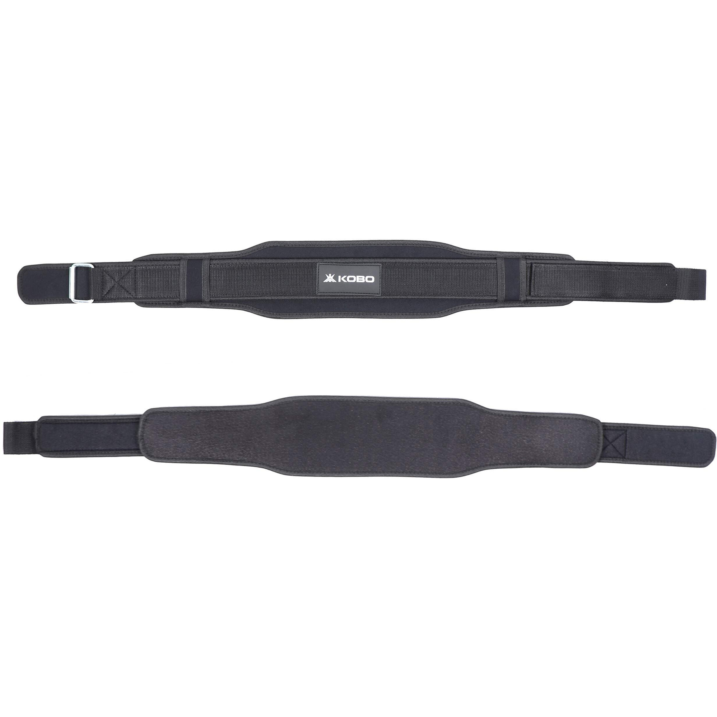 Kobo WTB-13 Neoprene Weight Lifting Gym Belt 5.5  Wide for Dead Lift, Squats, Power Lifting and Weightlifting Back Support (Black)