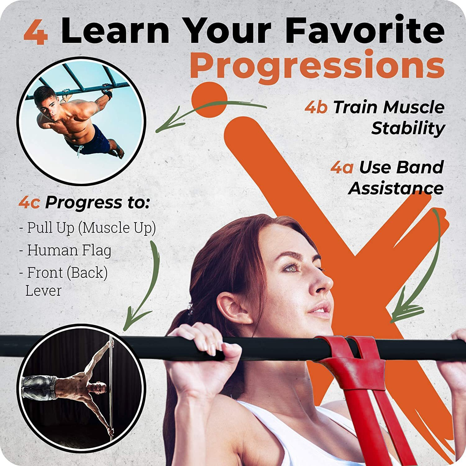FirstFit Natural Rubber Pull Up Band, Exercise Resistance Bands for Strength Training, Home Fitness, Crossfit, Stretch Exercises, Powerlifting Stretch Band (Light 15-35lbs)