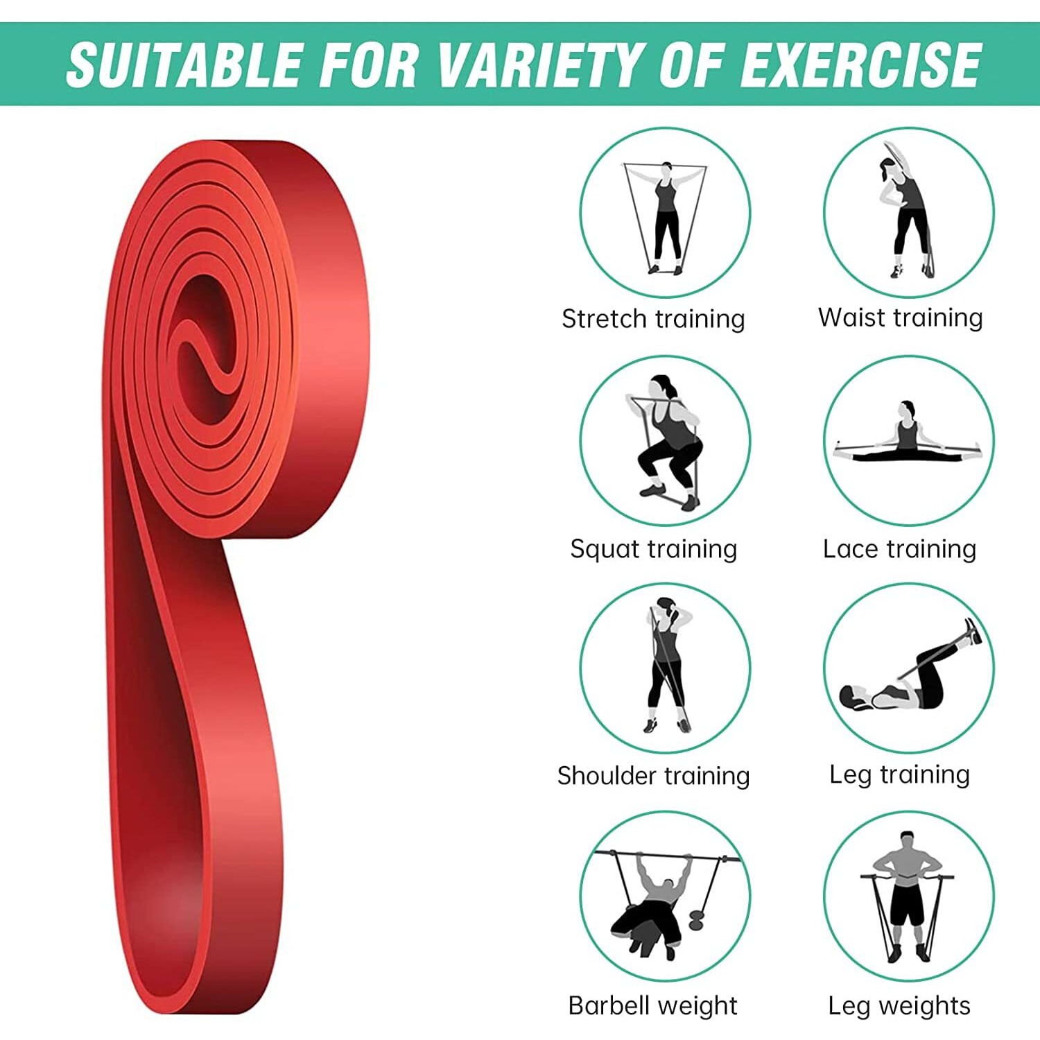 FirstFit Natural Rubber Pull Up Band, Exercise Resistance Bands for Strength Training, Home Fitness, Crossfit, Stretch Exercises, Powerlifting Stretch Band (Light 15-35lbs)