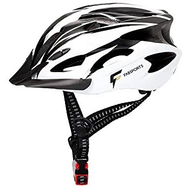 FABSPORTS Light Weight Bicycle/Bike Helmet with Flexible Padding for Kids and Adults, Adjustable Size, for Road & Mountain Cycling/Skating, Black, One Size