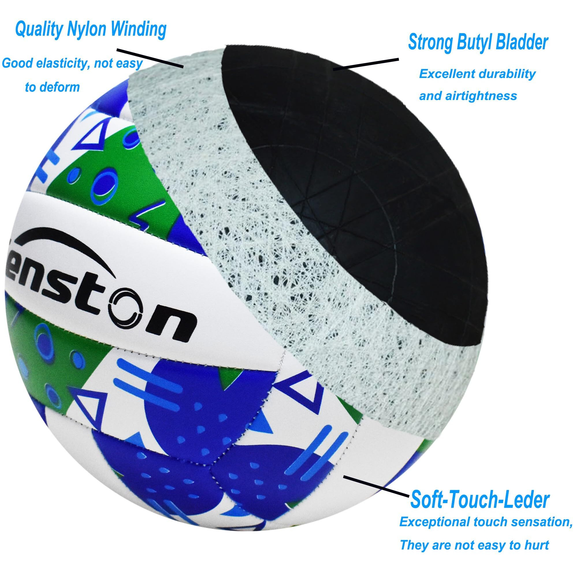 Senston Volleyball Soft Beach Volleyball Size5 for Outdoor/Indoor Play,Volleyball Sports Training Game Play Ball for Beginner, Teenager, Adult