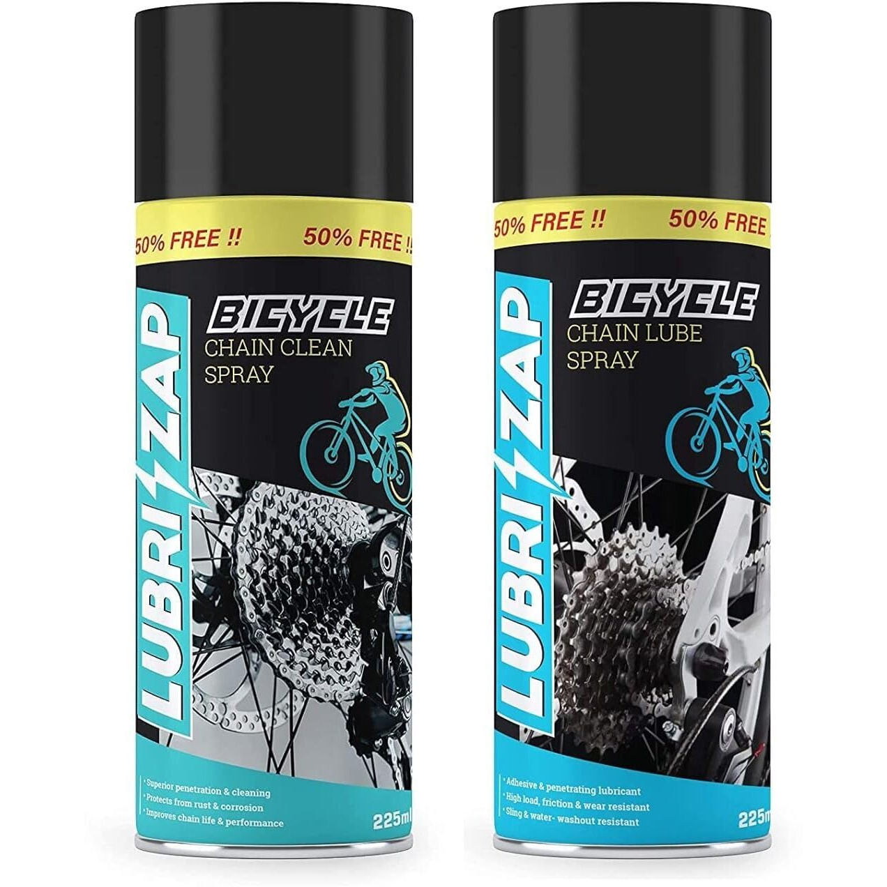 Shadow Securitronics Lubrizap Enhanced Bicycle & Bike Performance wear Resistant Accessory Improve Chain Life and Performance (Bicycle Lube & Cleaner Combo)