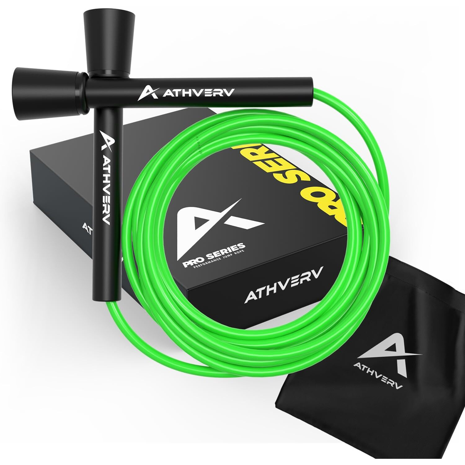 Athverv Adjustable Skipping Rope for Men, Women & Kids  Speed Jump Rope for Exercise Workout & Weight Loss (Nature)