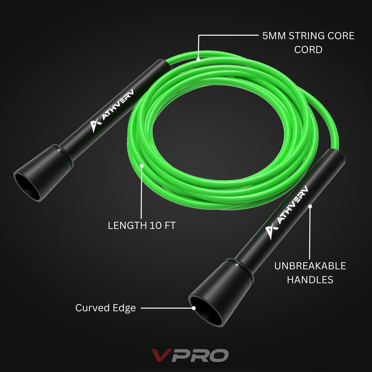 Athverv Adjustable Skipping Rope for Men, Women & Kids  Speed Jump Rope for Exercise Workout & Weight Loss (Nature)