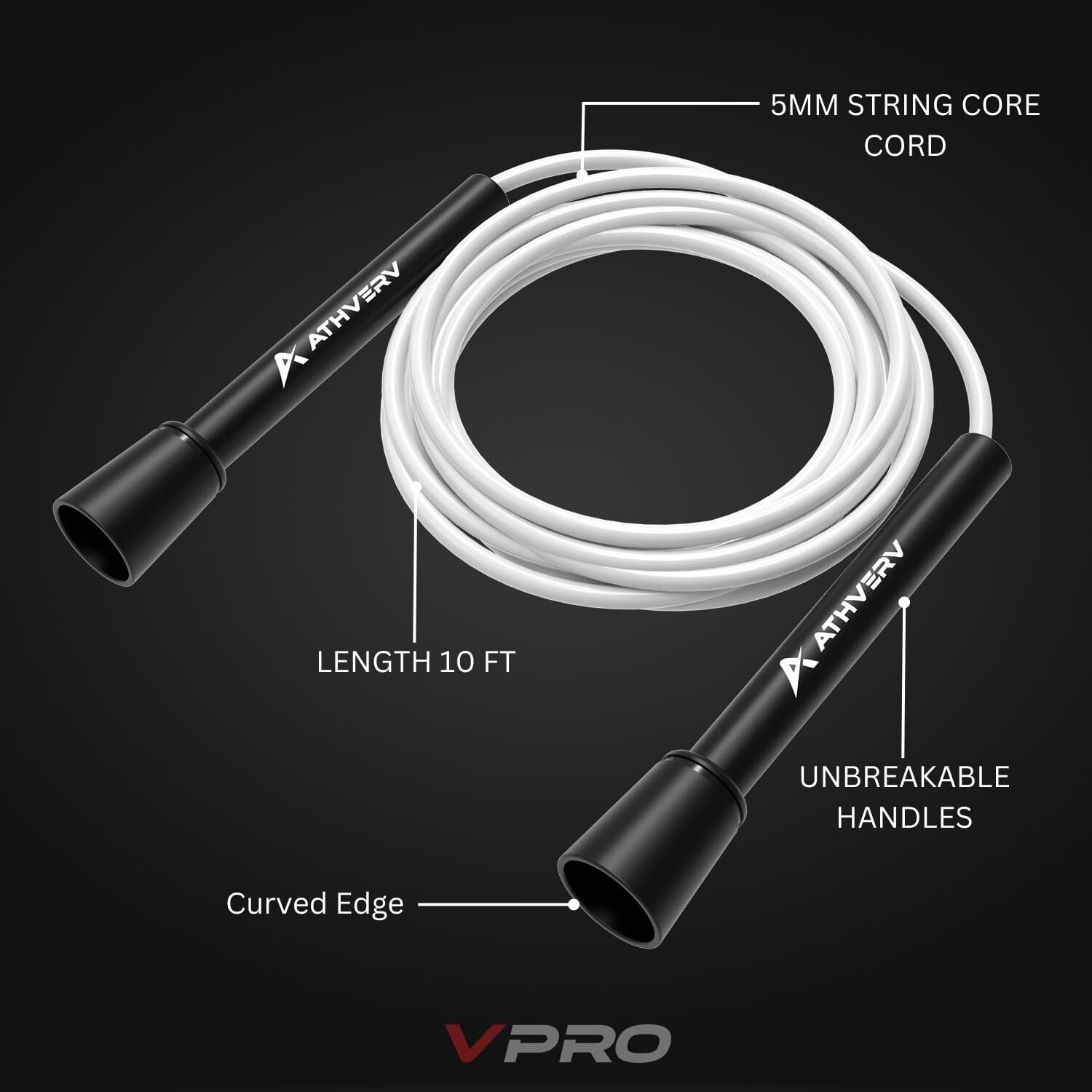 Athverv Adjustable Skipping Rope for Men, Women & Kids  Speed Jump Rope for Exercise Workout & Weight Loss (Peace)