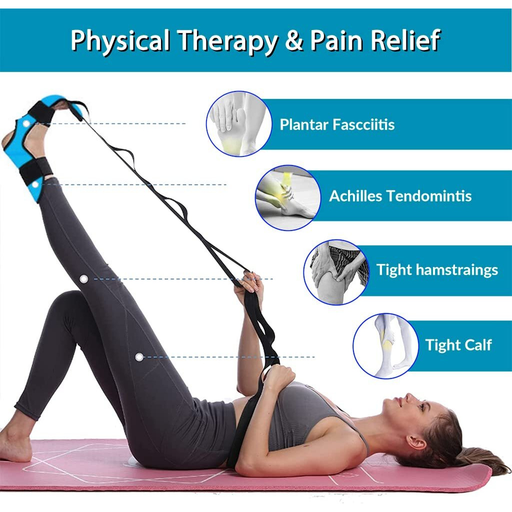 Proberos Yoga Belt for Women Men, 5 Loops Foot Stretcher Strap for Stretching, Yoga Bands for Yoga Exercise Fitness Rehabilitation Ligament Ankle Joint Correction Hemiplegia Training