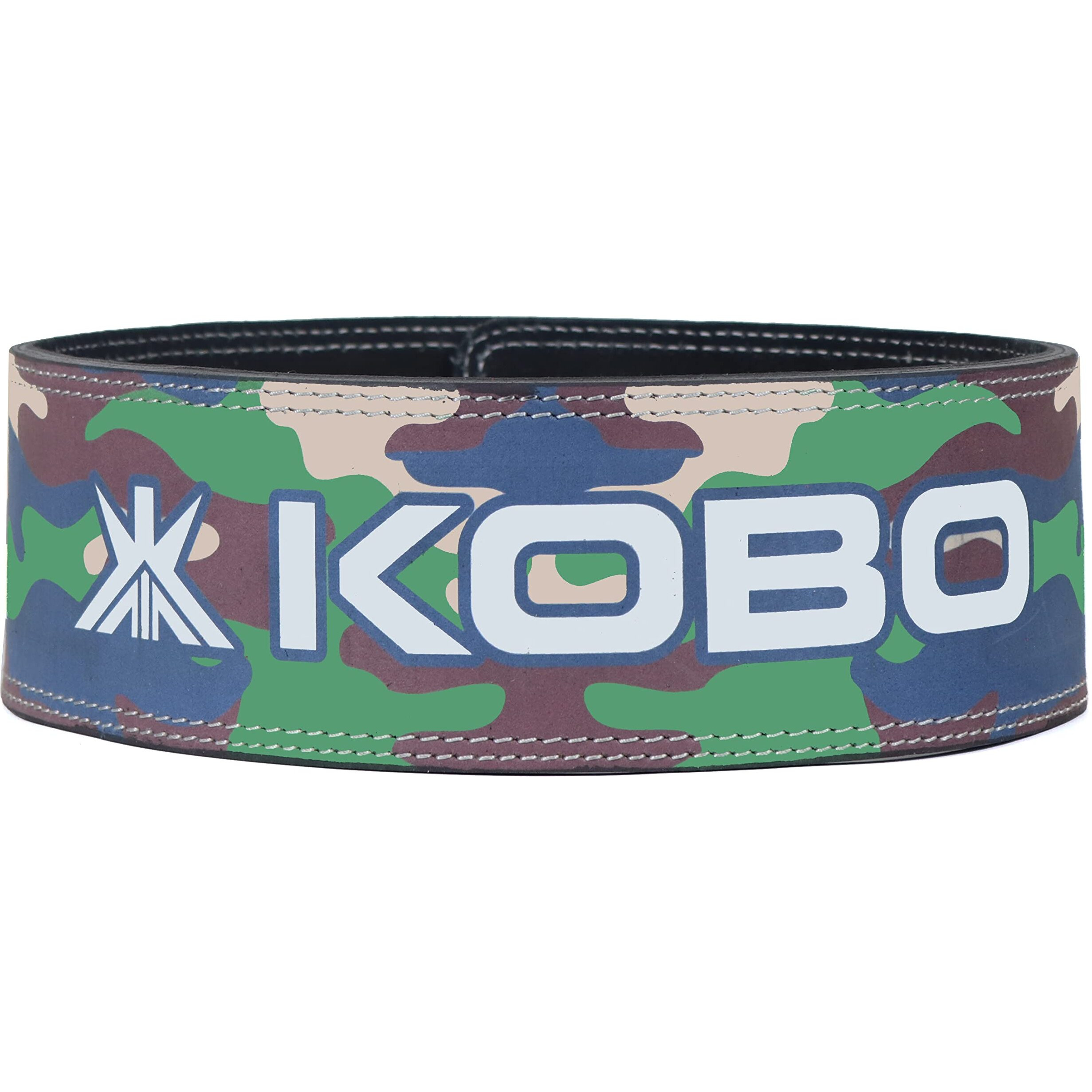 Kobo 10mm Lever Belt Weight Lifting Gym Fitness, Natural Genuine Leather 4 Wide Back Support, 9 Adjustable Holes, Powerlifting Bodybuilding Deadlift Squat Workout Strength Training, Men Women WTB-08
