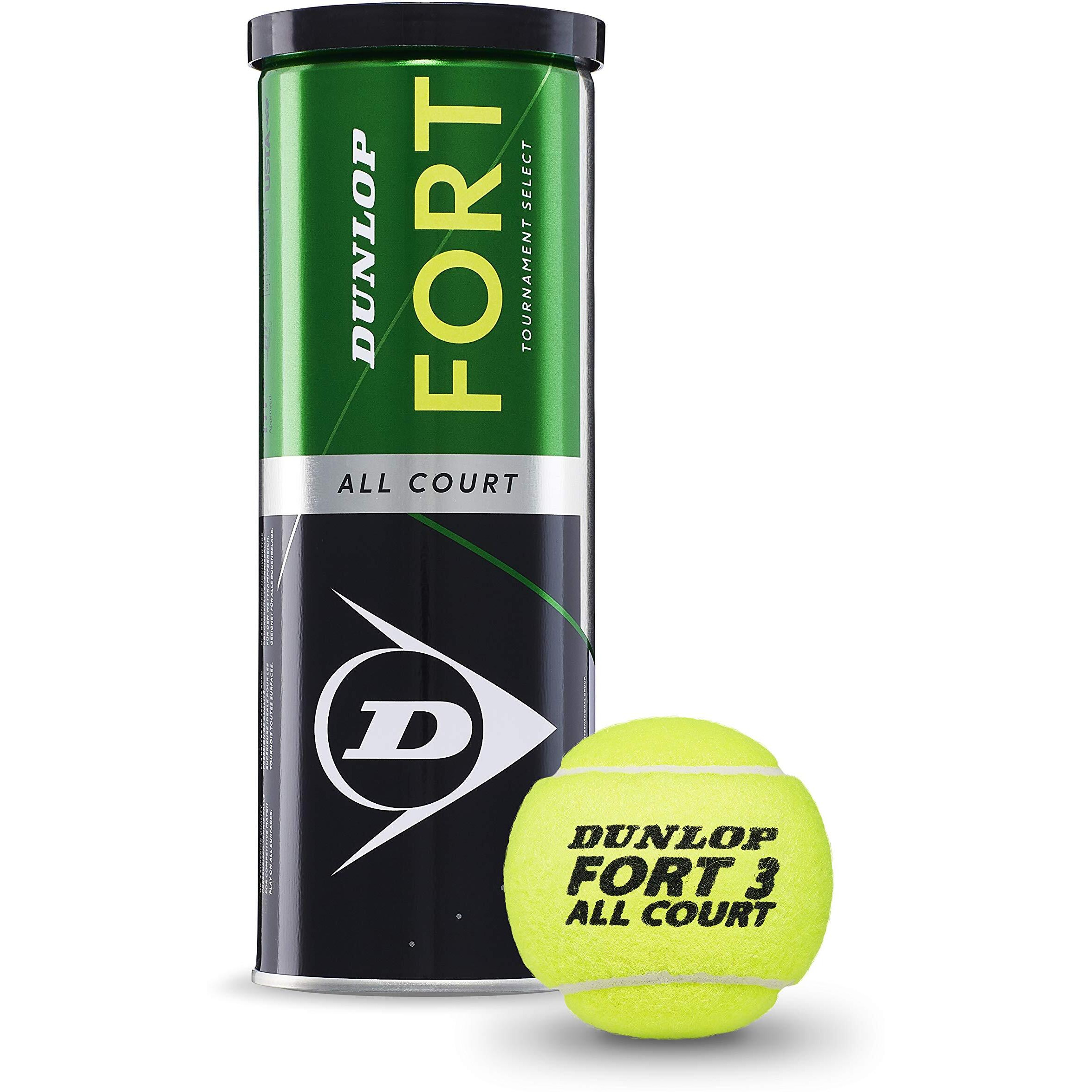 DUNLOP Rubber Fort All Court Tennis Ball (Green) 1 Can | 3 Balls