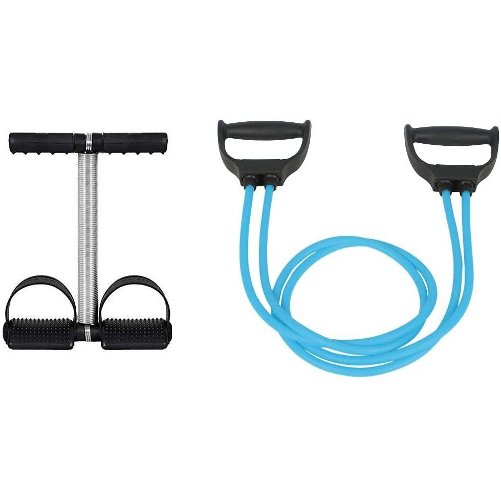 ALN Toning Tube with Single Spring Tummy Trimmer, Rubber Band, Resistance Tube for Workout, Resistance Band, Comfortable and Flexible Resistance Use for Gym,Yoga, and Other Fitness Activity