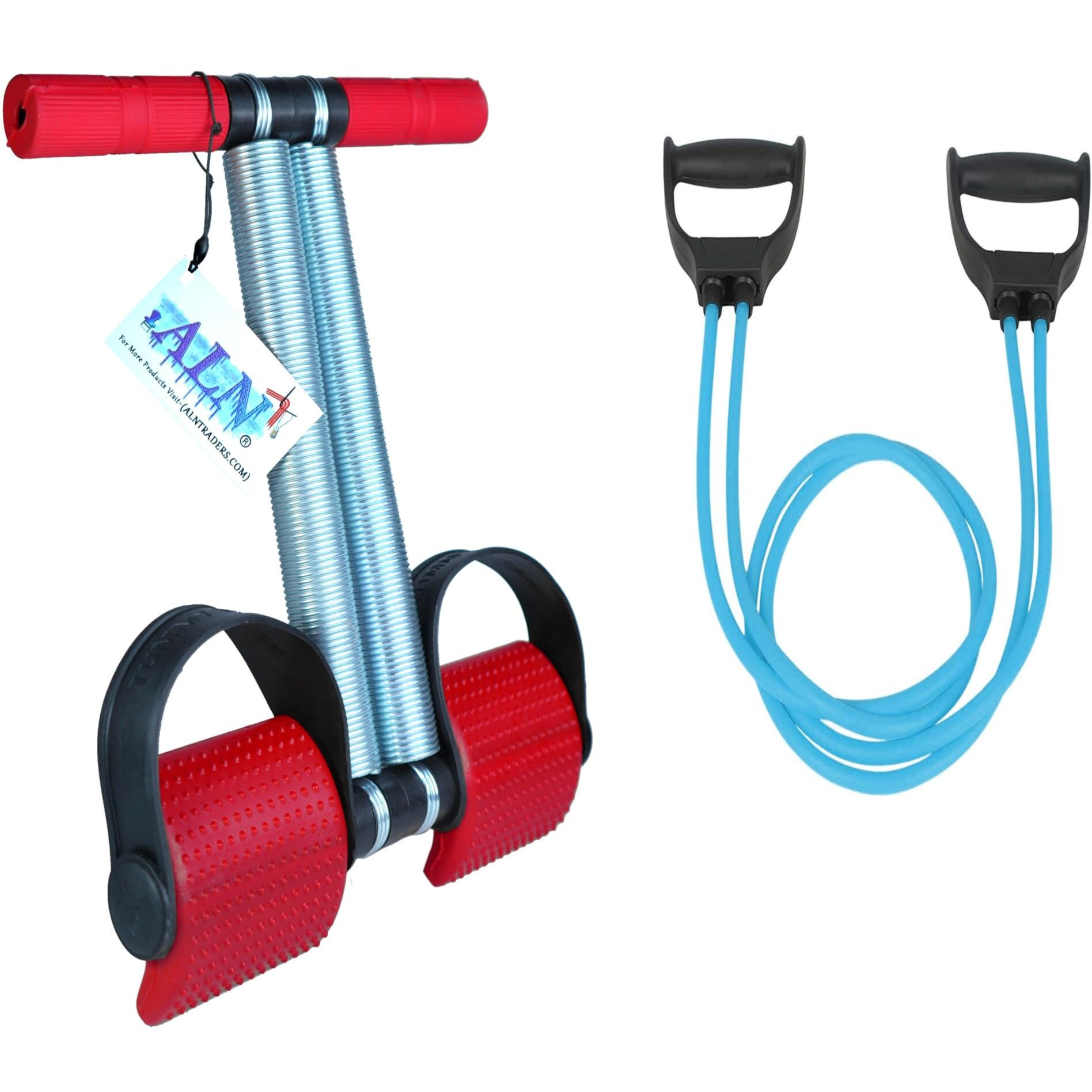 ALN Double Spring Tummy Trimmer with Toning Tube, Rubber Band, Resistance Tube for Workout, Resistance Band, Comfortable and Flexible Resistance Use for Gym,Yoga, and Other Fitness Activity