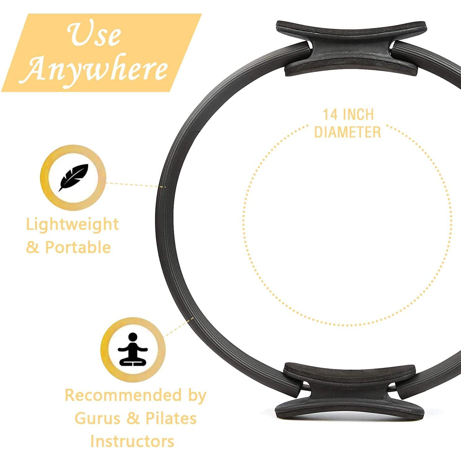 OLAHRAGA Fiberglass Eva Foam Home Gym Exercise Yoga Pilates for Men and Women (Black)
