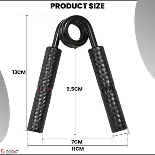 GOCART WITH G LOGO 65-70 KG Hand Grip Strengthener Strength Trainer Adjustable Resistance Exerciser 150lbs Hand Grip Fitness Grip (BLACK)