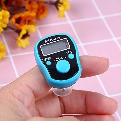 SADVIDHYA Plastic Adjustable Finger Ring Hand Electronic Digital Tally Counter (Small, Multicolour)