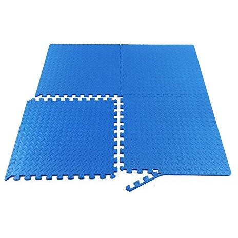 Kobo AC-62-BLUE Interlocking Tiles, Protective Flooring for Gym Equipment and Cushion for Workouts (Blue)