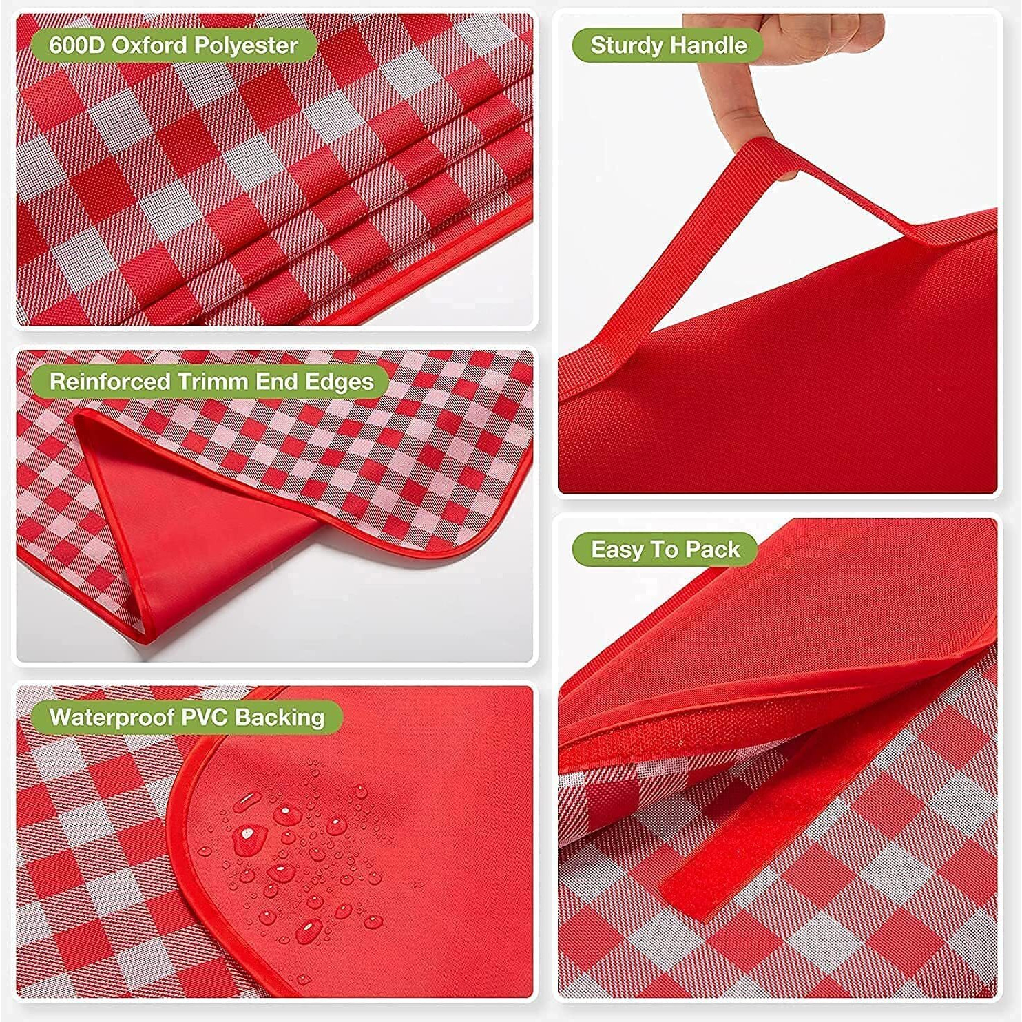 Sandproof Beach Blanket 79 X 83 Inch Emergency Beach Blanket Oversized Fits for 4-7 Adults, Large Waterproof Beach Mat, Lightweight Outdoor Picnic Mat for Travel, Camping, Hiking, Outdoor (Red)