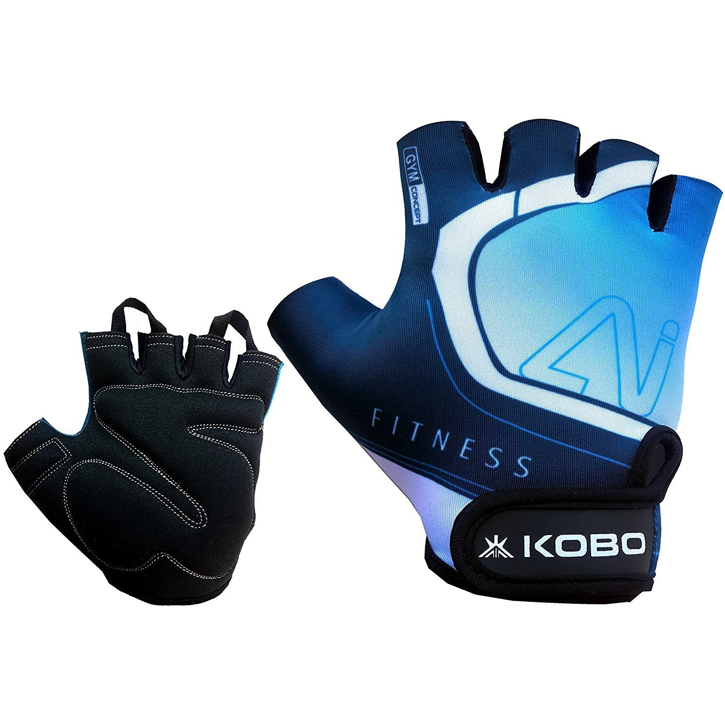 Kobo WTG-20 Lycra-Spandex Gym Gloves, Small (Blue)