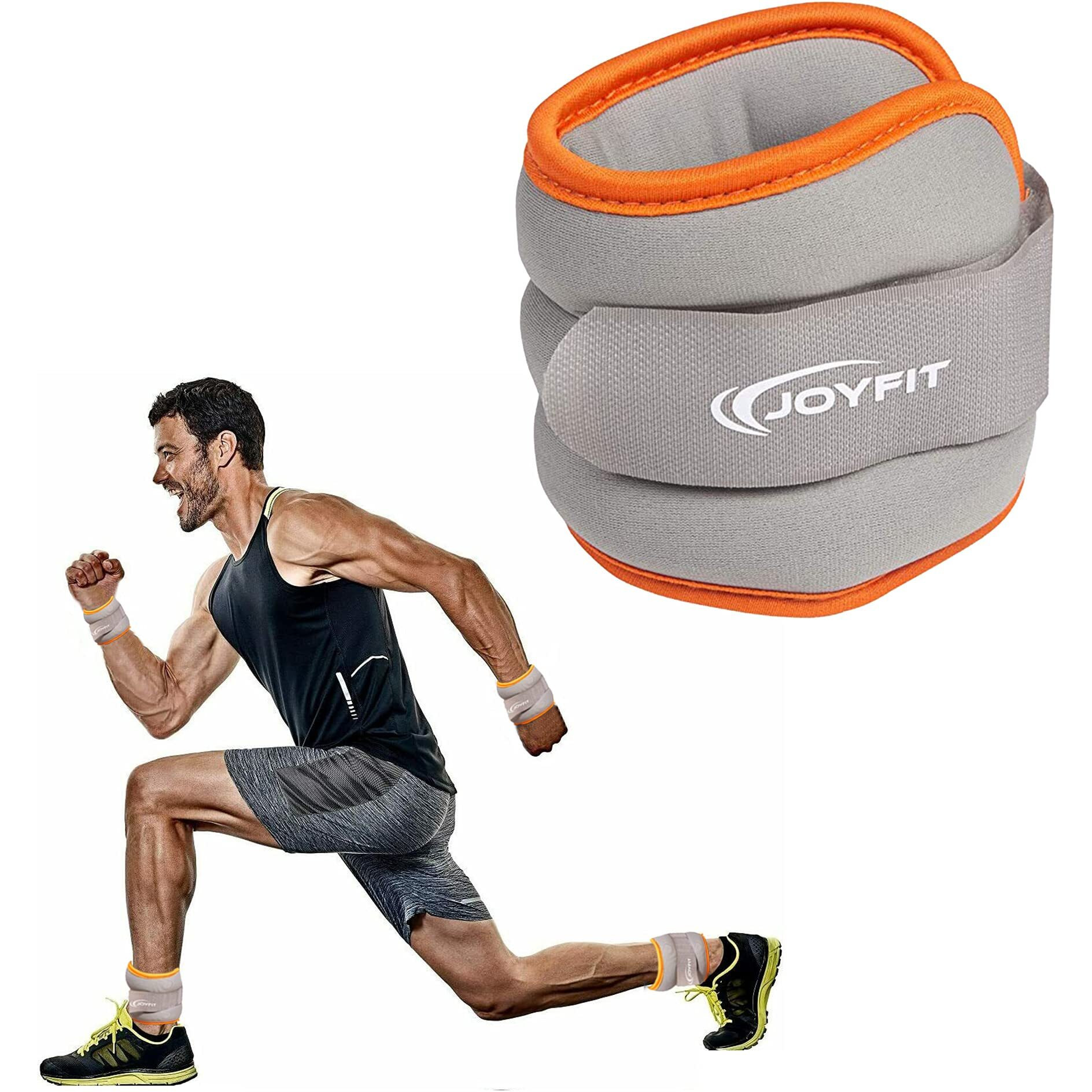 Joyfit Ankle Weights - Adjustable Wrist Weights, Neoprene padded, Sand filled Weights For Running, Cycling, Crossfit, Home Gym Fitness Workouts - Ideal For Men and Women (1 Piece)