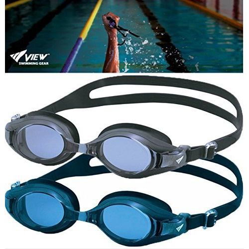 View by Tabata, Japan Dolphin Rx V510, Prescription Swim Goggles (Black, -6 Power) | Ages 12-Adult,Unisex