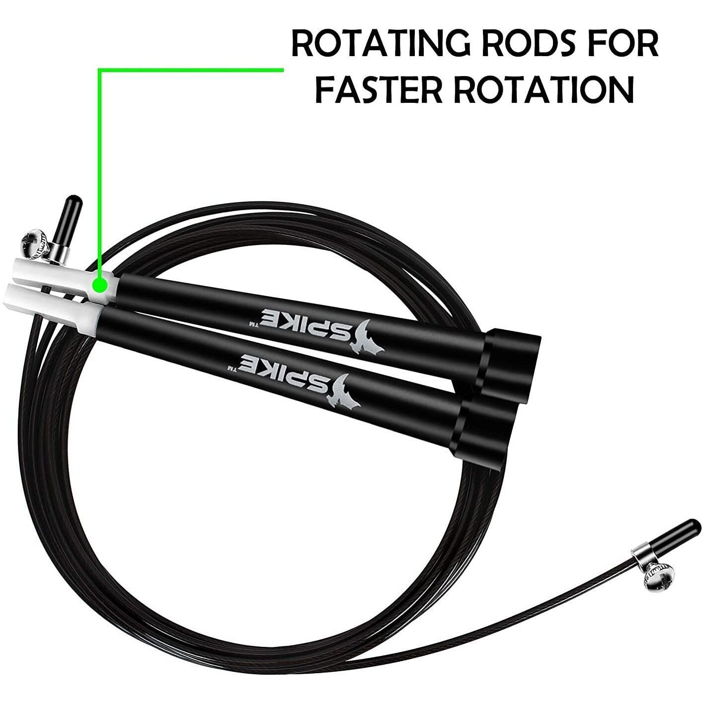 Spike Speed Skipping Jump Rope for Weight Loss, Fat Loss, Strength Designed for Both Men and Women (Black)