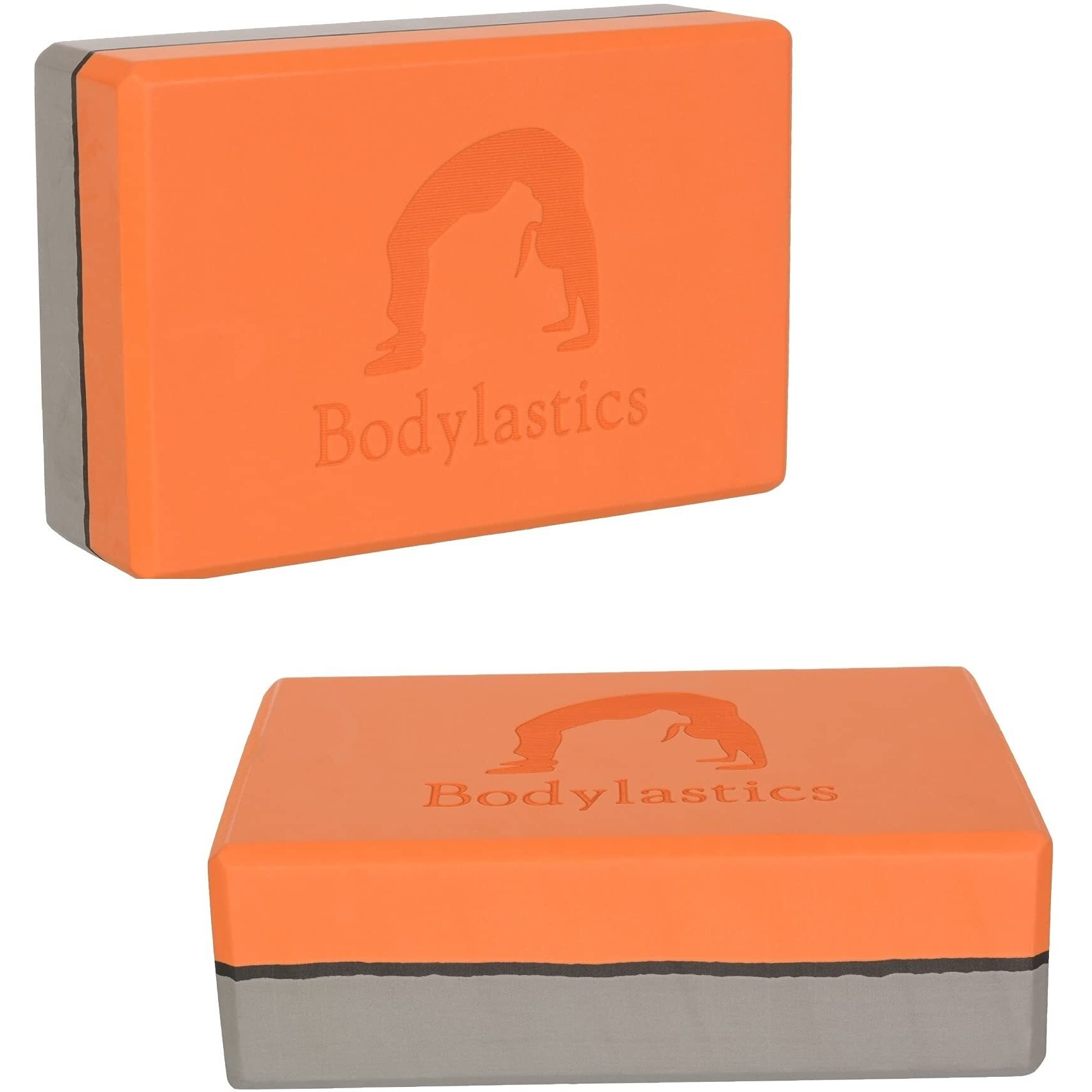 Bodylastics Yoga Blocks Set of 2 High Density EVA Foam Non-Slip Workout Bricks to Improve Poses Balance Flexibility Support Strength Training Exercise