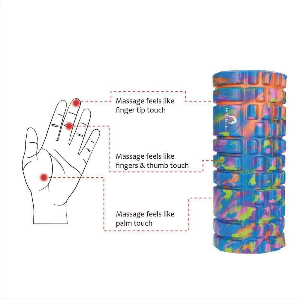 Bodylastics 33cms Foam Roller for Deep Tissue Massage, Relief from Sore Muscles Pain, Pre & Post Exercise Fitness Workout Sessions