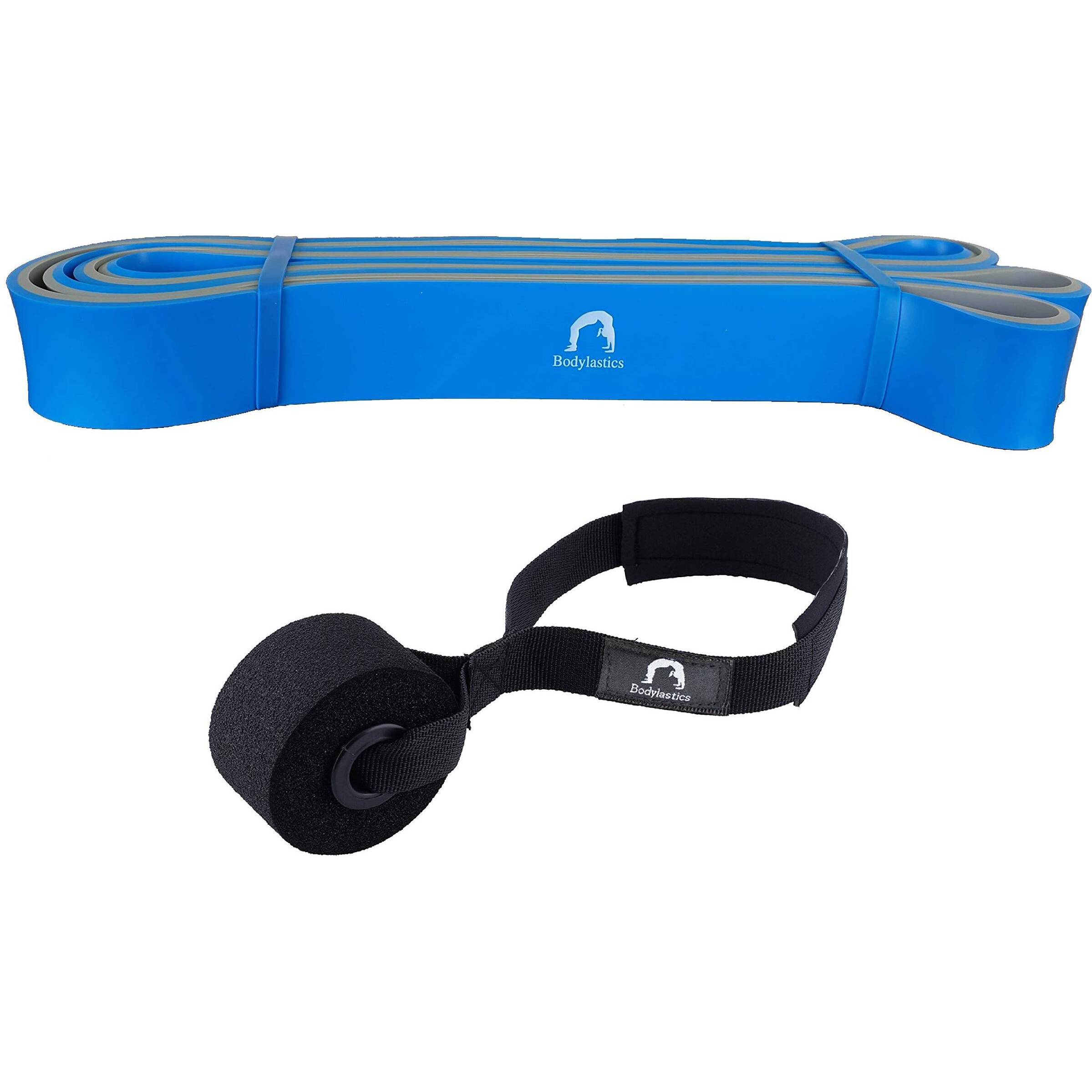 Bodylastics Natural Rubber Dual Layer Resistance Loop Band with Door Anchor for Resistance Training, Body Stretching, Powerlifting, Pullup Assistance, Pilates, Yoga, Fitness Workouts (41 Inches)