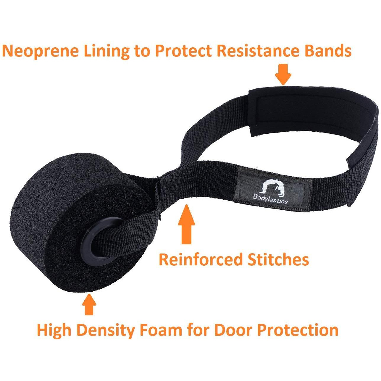 Bodylastics Natural Rubber Dual Layer Resistance Loop Band with Door Anchor for Resistance Training, Body Stretching, Powerlifting, Pullup Assistance, Pilates, Yoga, Fitness Workouts (41 Inches)