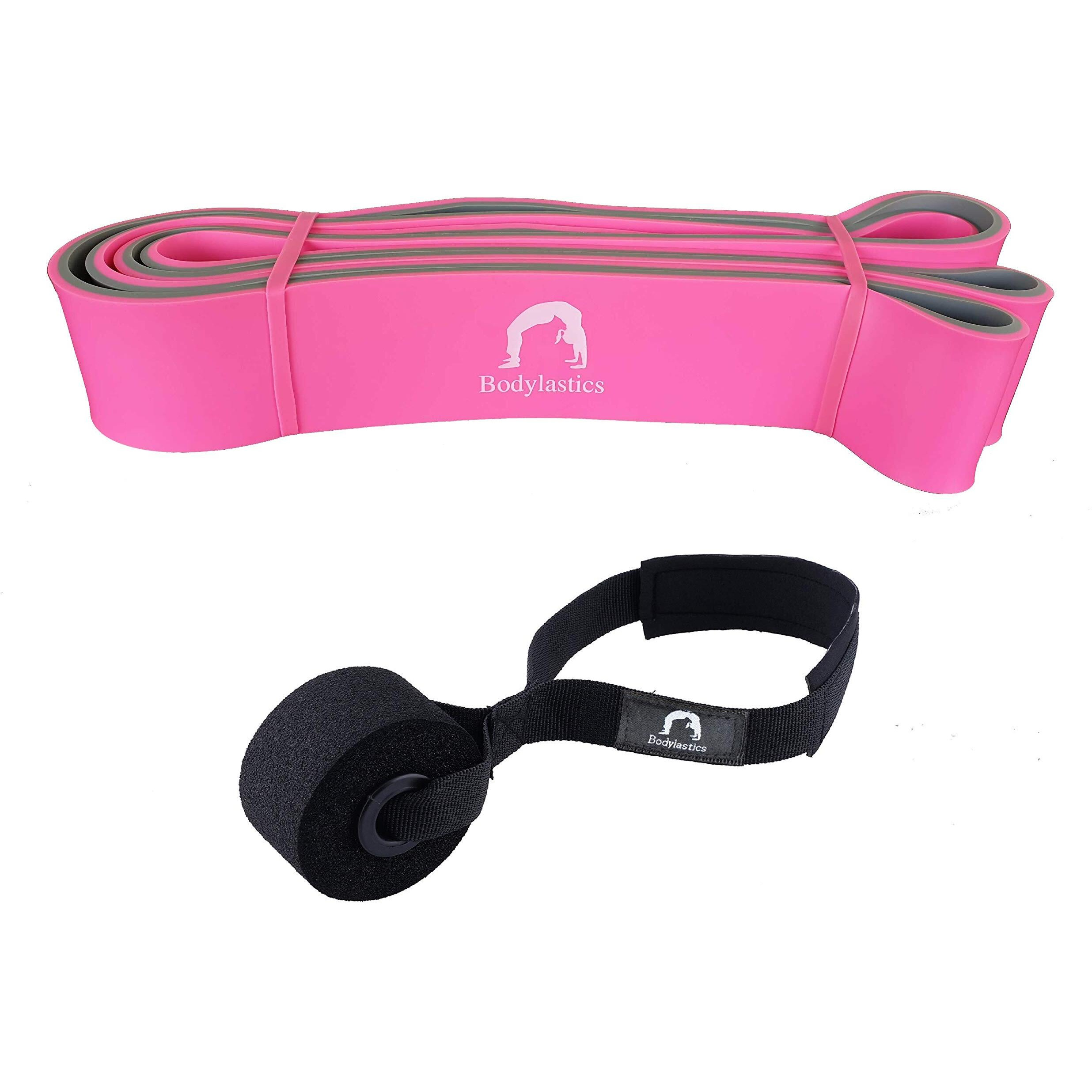 Bodylastics Dual Layer Resistance Loop Band 41 Inches with Door Anchor for Resistance Training, Body Stretching, Powerlifting, Pullup Assistance, Pilates, Yoga, Fitness Workouts