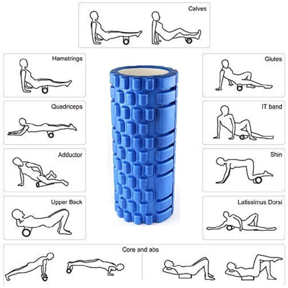 Bodylastics 33cms Foam Roller for Deep Tissue Massage, Relief from Sore Muscles Pain, Pre & Post Exercise Fitness Workout Sessions