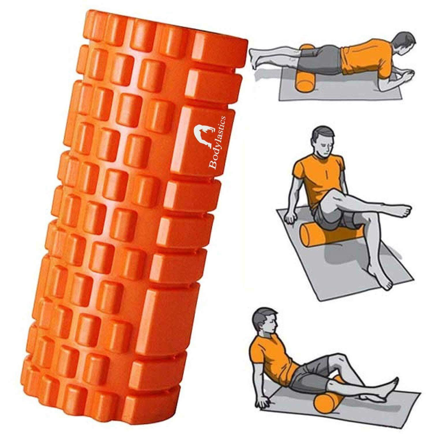 Bodylastics 45cms Foam Roller for Deep Tissue Massage, Relief from Sore Muscles Pain, Pre & Post Exercise Fitness Workout Sessions
