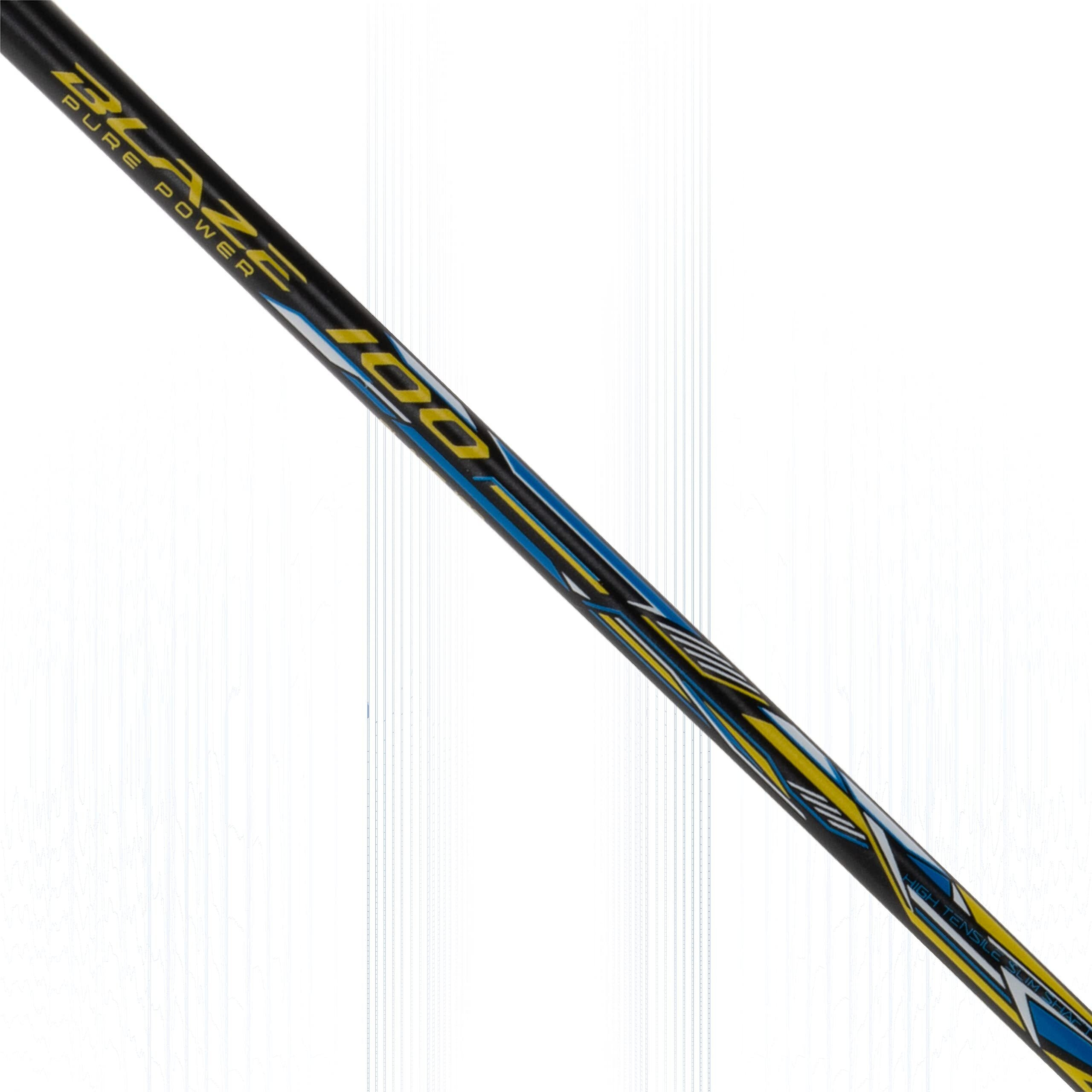 Li-Ning Blaze 100 Carbon Fibre Strung Badmiton Racket with Free Full Cover (Charcoal Lime Blue, 78 Grams)