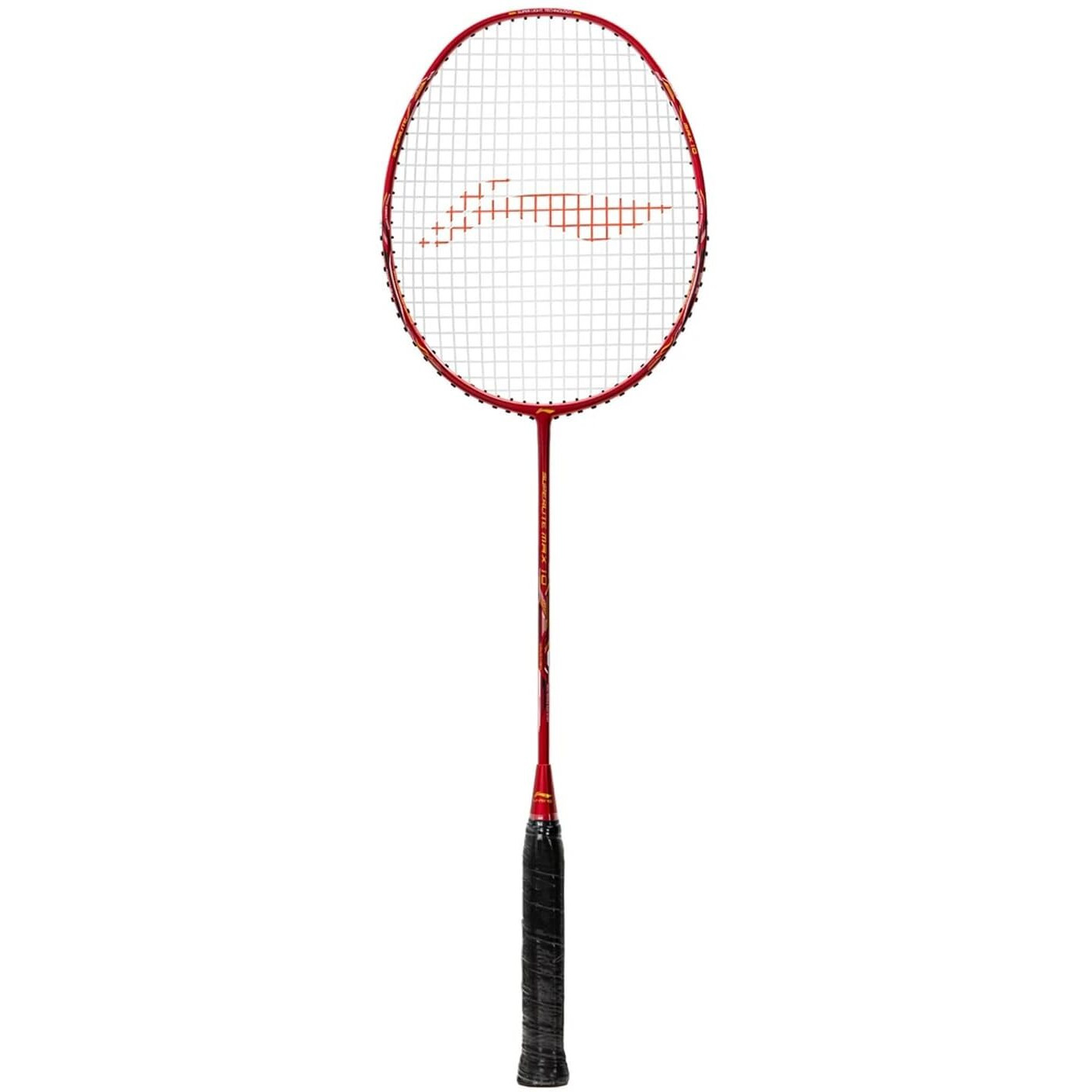 Li-Ning G-Force Superlite Max 10 Carbon Fibre Badminton Racket with Free Full Cover(80 Grams, 28 Lbs) (DK Red Gold Black)