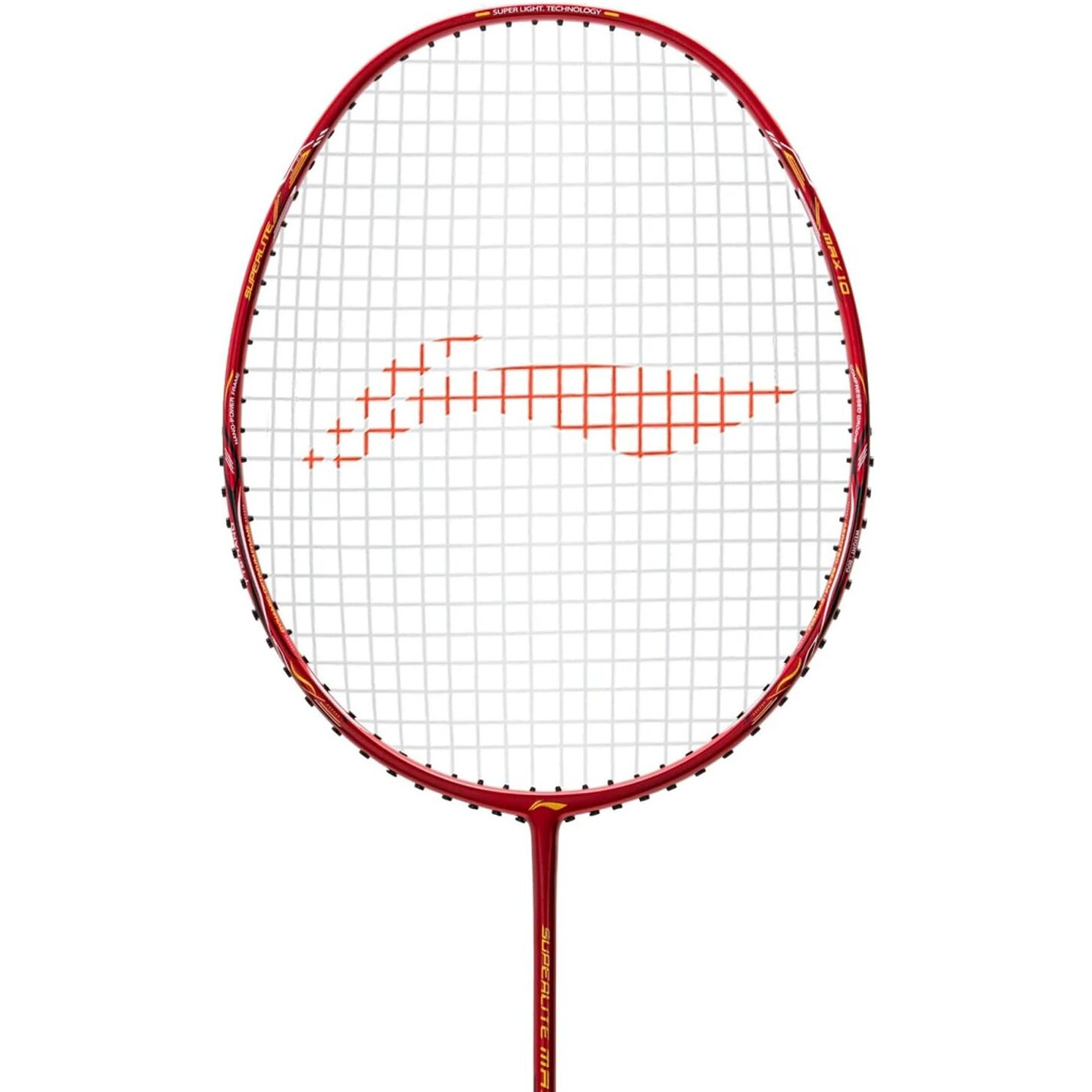Li-Ning G-Force Superlite Max 10 Carbon Fibre Badminton Racket with Free Full Cover(80 Grams, 28 Lbs) (DK Red Gold Black)