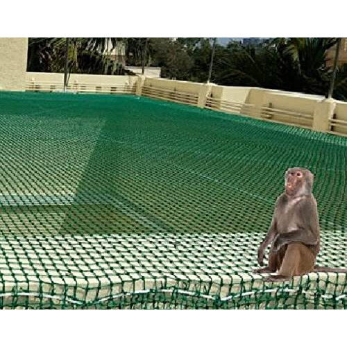 EasyShoppingBazaar Cricket Practice Net Sports Net Ground Net  Green 44mm Hole with cable ties - 10 x 15 FT - 3mm Thickness