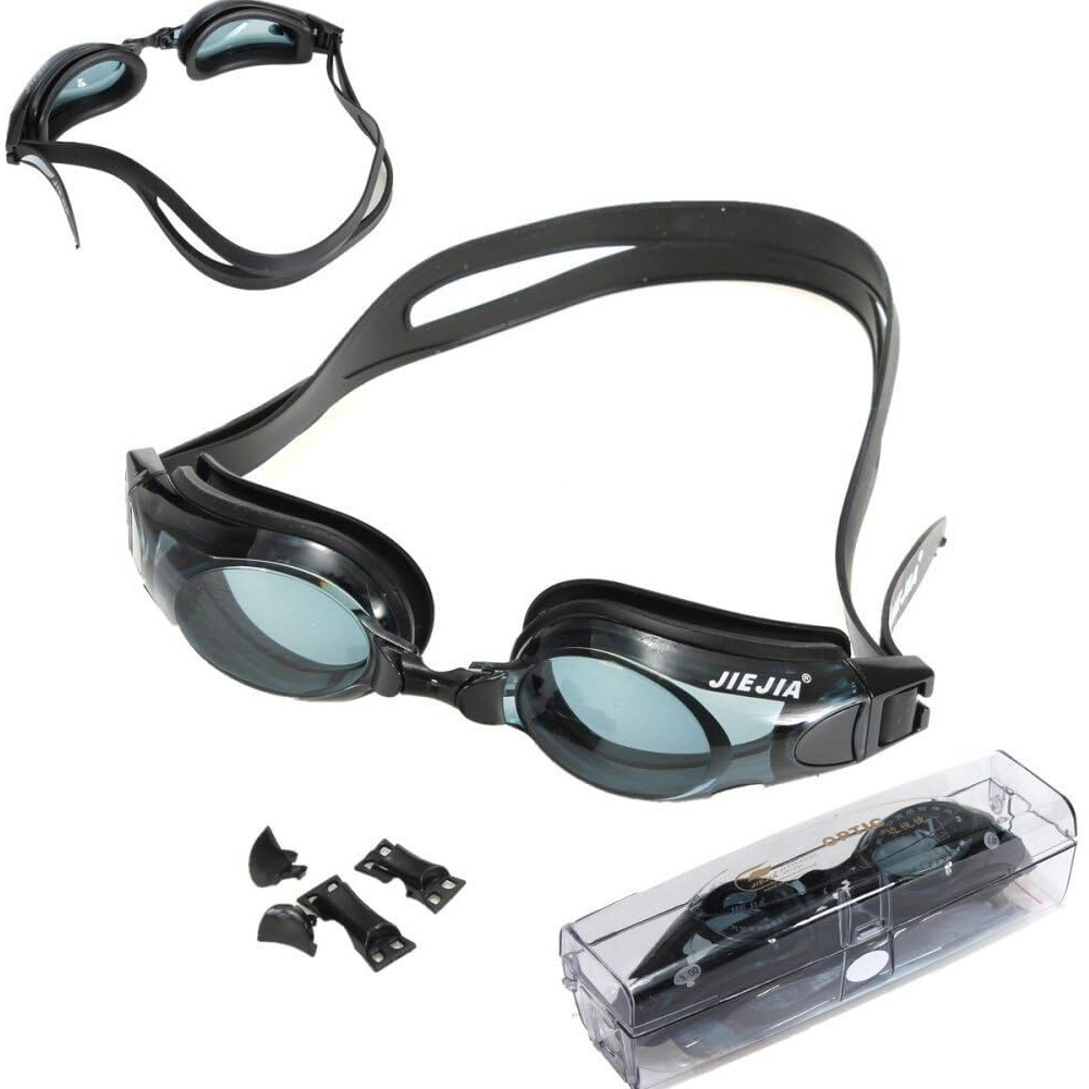 AEC JieJia Rx Prescription Optical Corrective Lenses with UV Protection, Anti-Fog Slip Resistant Swimming Goggle (-1.00, Rx Power)