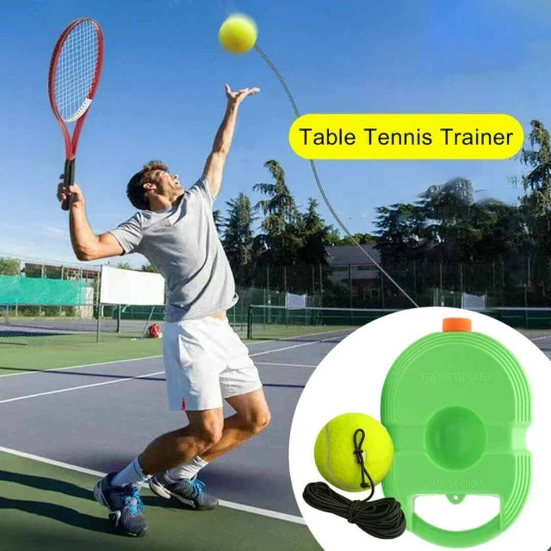PLUSPOINT Tennis Trainer Rebound Ball with String Solo Tennis Trainer Self Tennis Practice Ball with String Cricket Trainer Rebound Ball with Rope Fill Sand or Water (Multicolor) (Racket Not Included)