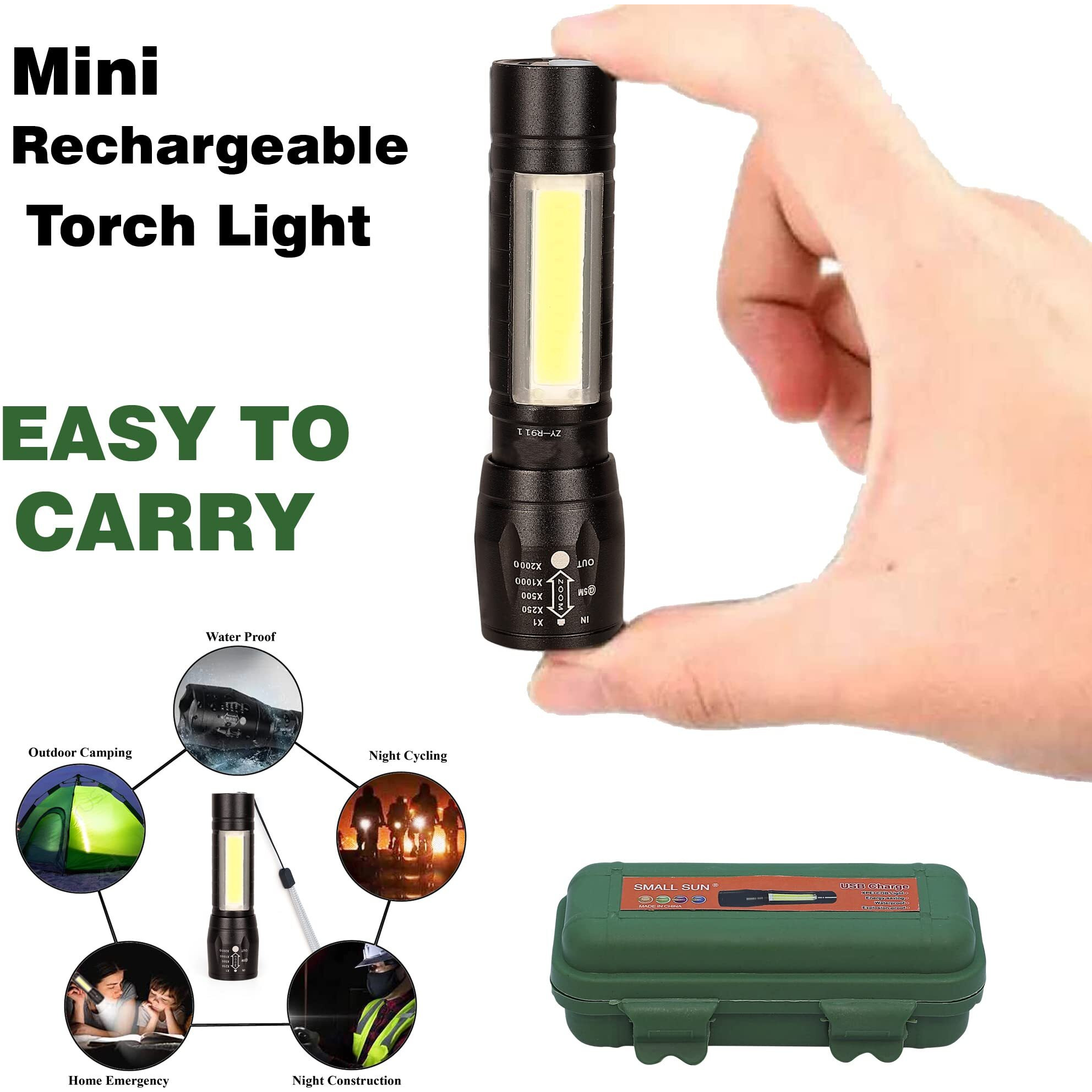 Care 4 (911 Rechargeable Flashlight,One of The Smallest and Lightest 35000LM External Flashlight