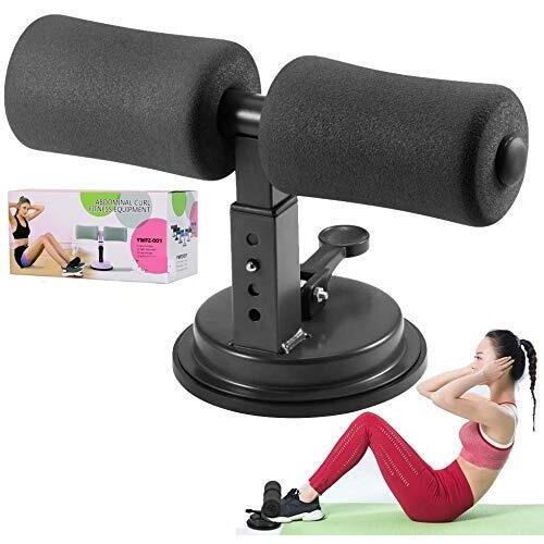Jukusa Assistive Abdominal Chest and arm Muscles Exercise Adjustable Assistant Fitness Equipment Suction Cup Home Workout Healthy Abdomen Press Leg Support & Equipment for Lose Weight (Black)