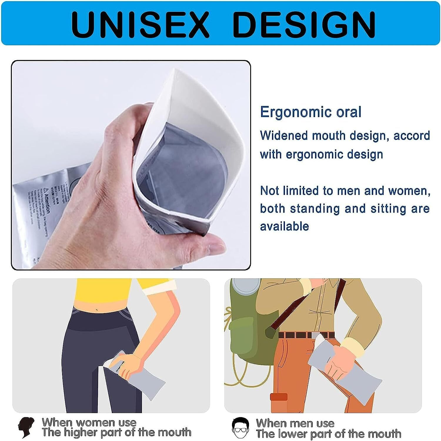 MTROYALDIA Disposable Urinal Bag, 4 Pack Portable Camping Pee Bags, Travel Pee Bags, Traffic Jam Emergency Portable Urine Bag, Vomit Bags, for Men Women Kids Children