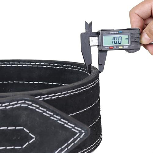 Kobo WTB-05 Leather Power Weight Lifting Belt 10 mm Thick, 4 Inches Wide (LARGE, Black)