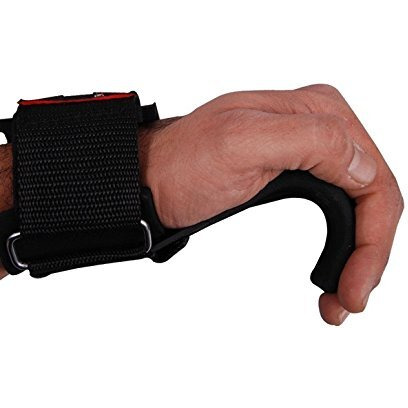 Kobo Power Weight Lifting Training Gym Straps Hook Bar With Padded Wrist Support