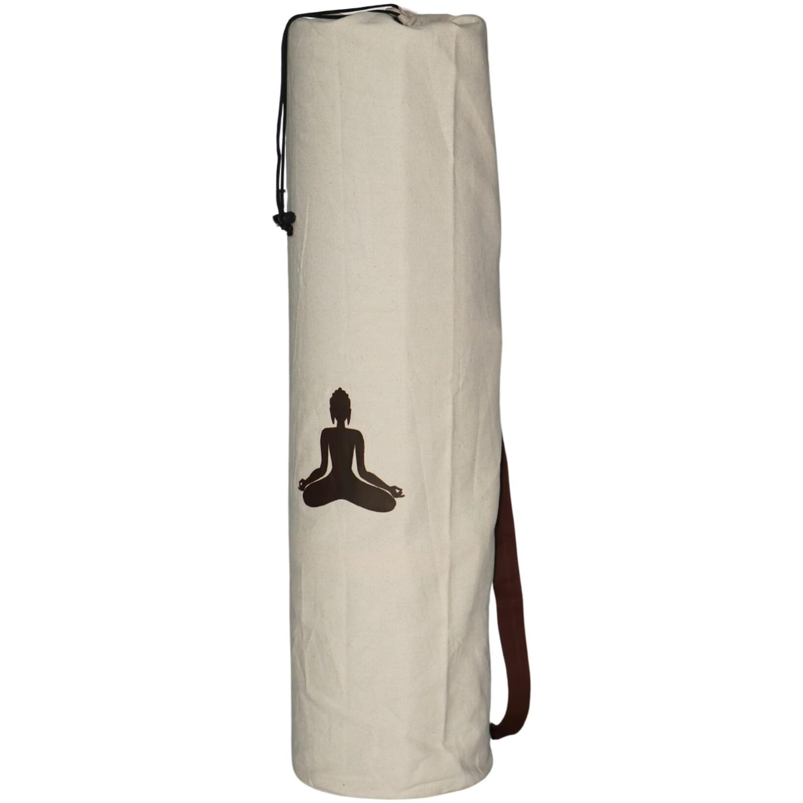 WishKraft Canvas Yoga Mat Bag | Premium Cotton Canvas Fabric (Yoga Mat Bag - Drawstring [Beige])