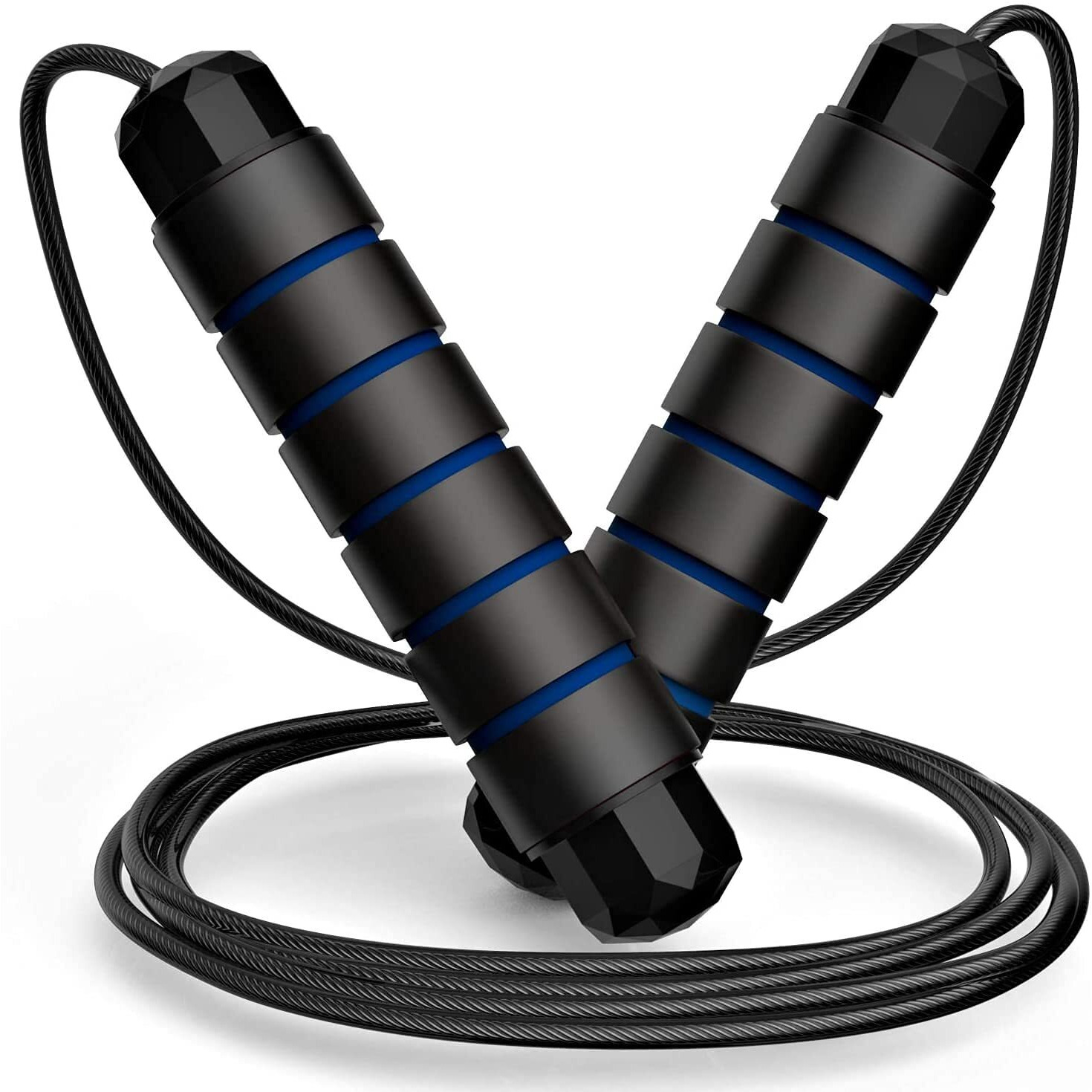 HealthHike Adjustable Length Skipping Rope for Men & Women | Jump Rope for Workout, Weight Loss Exercise, Gym, and Fitness Training | Tangle Free Jumping Rope (Blue)