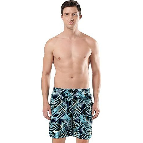 Speedo Men s Essential Sport Allover Watershorts - True Navy & Aquarium