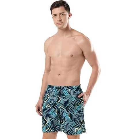Speedo Men s Essential Sport Allover Watershorts - True Navy & Aquarium
