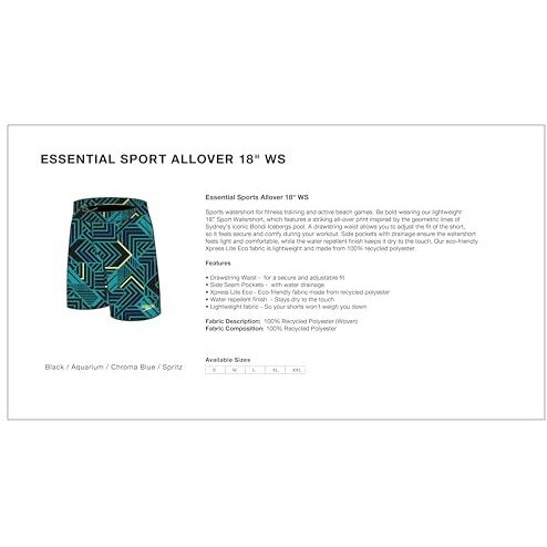 Speedo Men s Essential Sport Allover Watershorts - True Navy & Aquarium