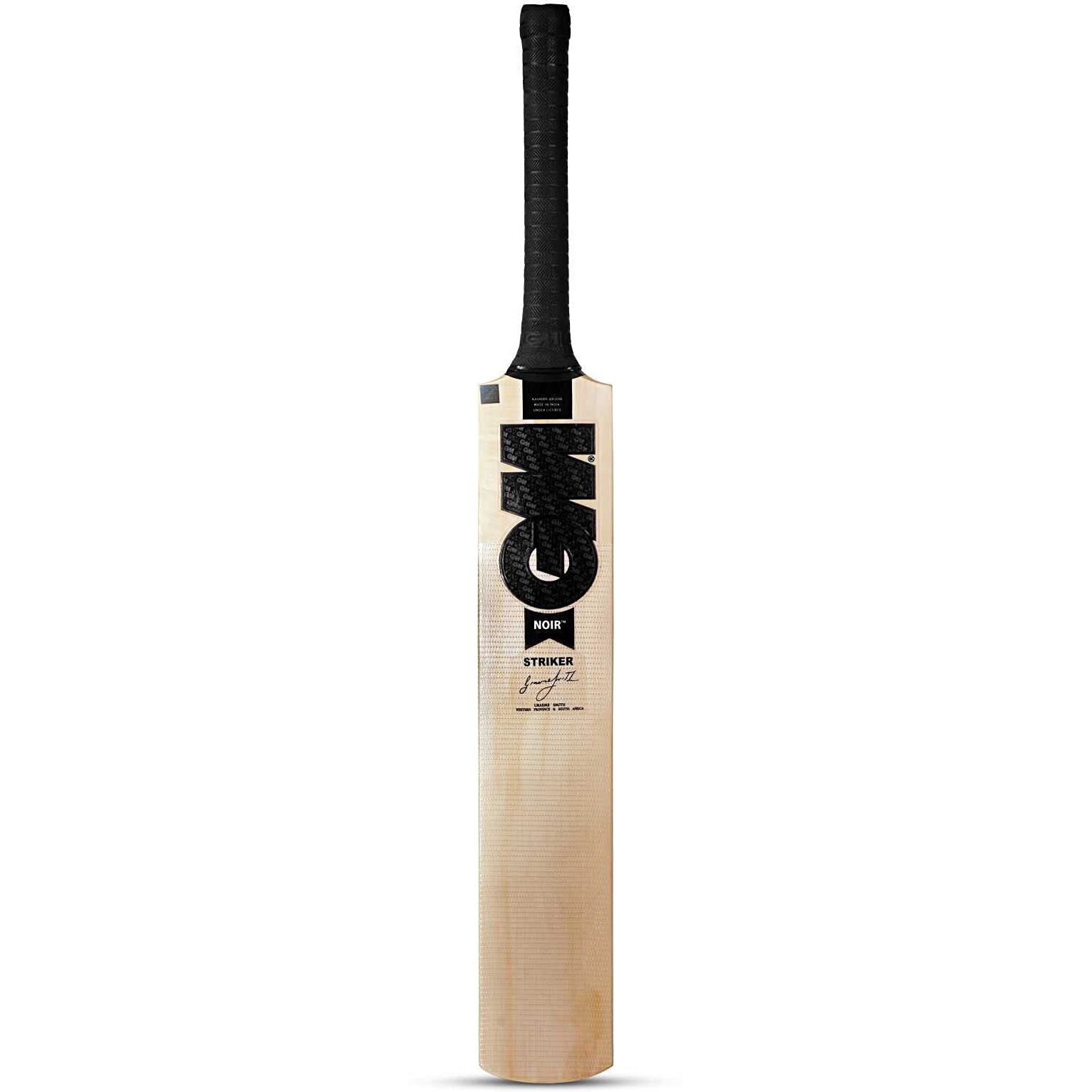 GM Noir Striker Kashmir Willow Cricket Bat with Cross Weave Tape on The Face | Size-5 | Light Weight | Free Cover|, Multi Colour